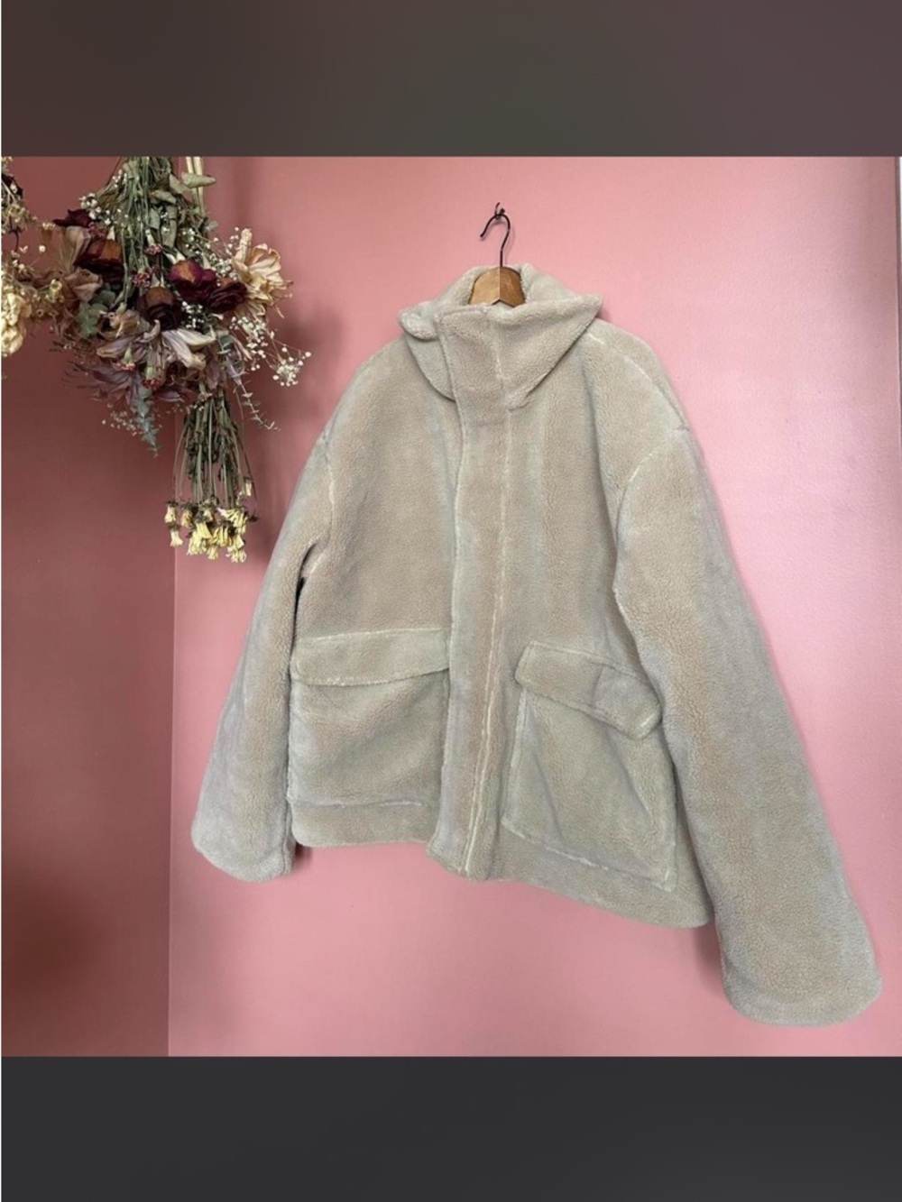 ASOS Design cream teddy jacket
